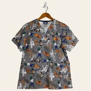 Halloween‎ Graphic Scrubs Top  Size XS Women  (Tafform Iniforms)